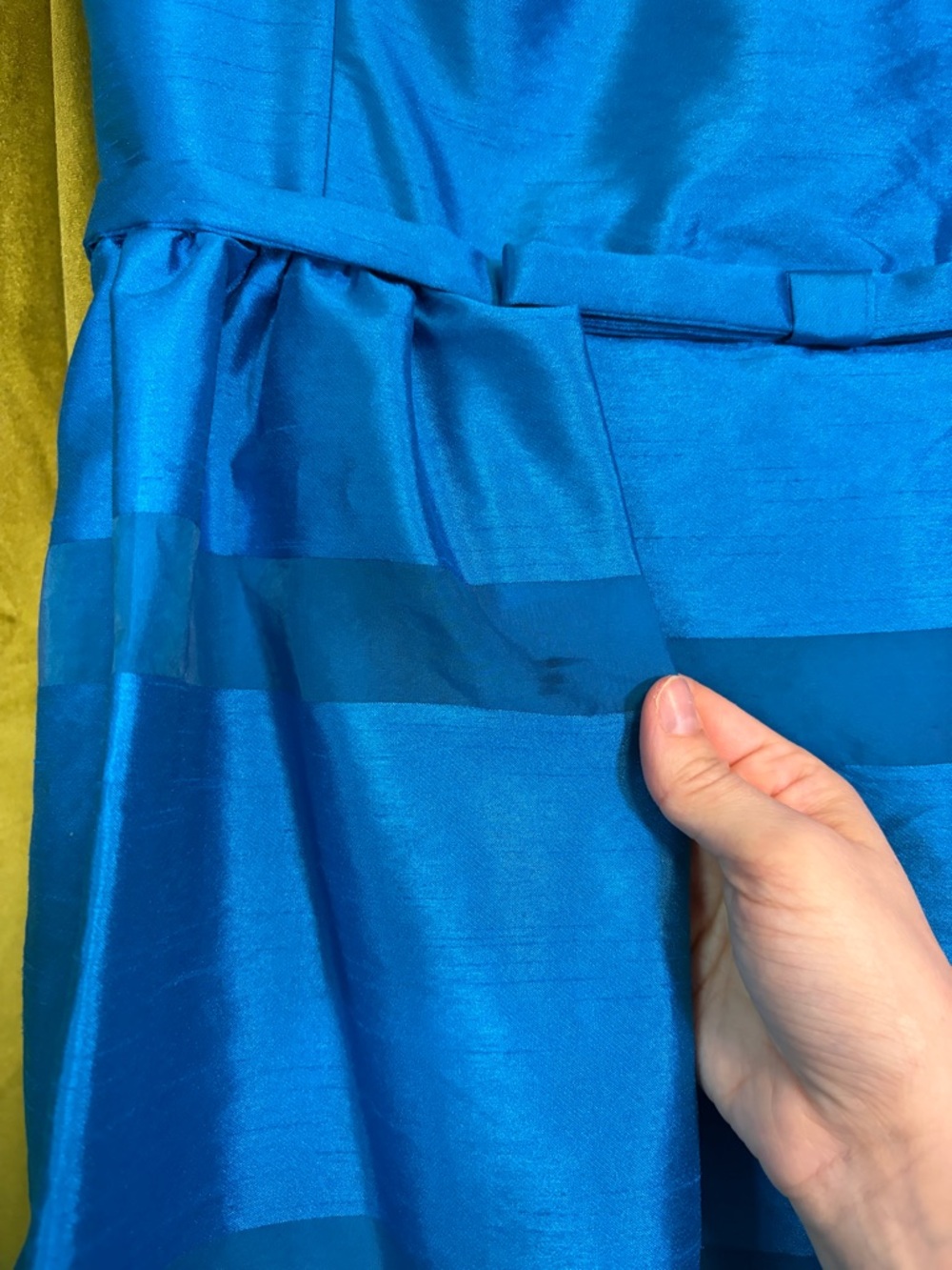 Taylor Bright Royal Blue Fit & Flare Striped Cocktail Dress. Size 12 Retail $198 - Picture 3 of 8